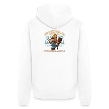 Beaver Drilling Co peut percer n’importe quel trou. Terre - Veste à capuche bio Premium Unisexe - blanc - Dos - Thijin (182cm)