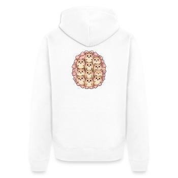 Kawaii Hamster Family Cute Cartoon Hamster - Unisex Premium Organic Zip Hoodie - white - Back - Thijin (182cm)