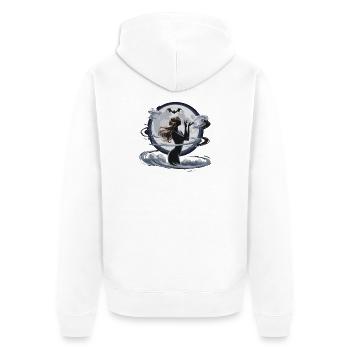 Mystic Moon Goddess Silhouette with Bat - Unisex Premium Organic Zip Hoodie - white - Back - Thijin (182cm)