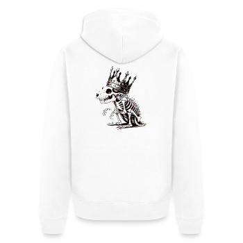 Le Dino avec Couronne du Roi Néon - Veste à capuche bio Premium Unisexe - blanc - Dos - Thijin (182cm)