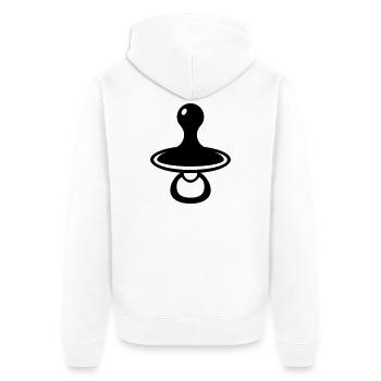Babyschnuller - Unisex Premium Bio Zip Hoodie - Weiß - Hinten - Thijin (182cm)