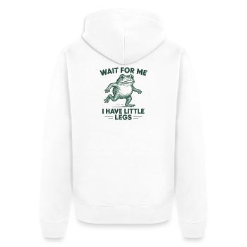 Grenouille qui dit Humour Meme Hume Petites jambes drôles - Veste à capuche bio Premium Unisexe - blanc - Dos - Thijin (182cm)