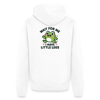 Grenouille qui dit Humour Meme Hume Petites jambes drôles - Veste à capuche bio Premium Unisexe - blanc - Dos - Thijin (182cm)