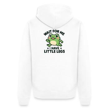 Grenouille qui dit Humour Meme Hume Petites jambes drôles - Veste à capuche bio Premium Unisexe - blanc - Dos - Thijin (182cm)