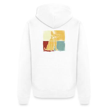 Chihuahua Chihuahueño Retro - Unisex Premium Bio Zip Hoodie - Weiß - Hinten - Thijin (182cm)