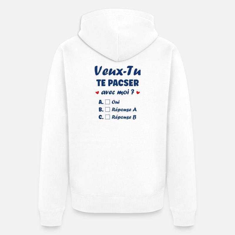 Demande de pacs - Veste à capuche bio Premium Unisexe - blanc