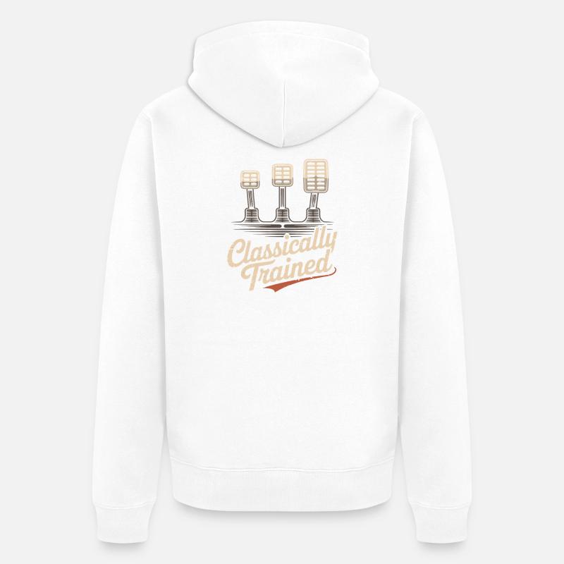 Classically Trained Petrolhead KFZ Mechaniker - Unisex Premium Bio Zip Hoodie - Weiß