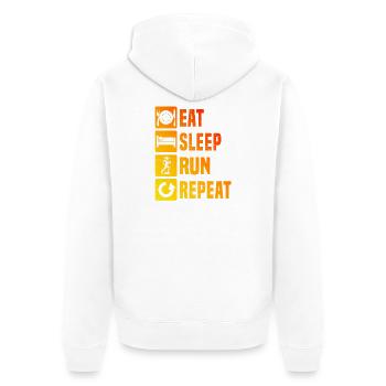 Funny race motif - Unisex Premium Organic Zip Hoodie - white - Back - Thijin (182cm)