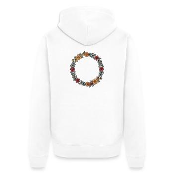 Always My Sister Forever My Friend Wreath - Unisex Premium Organic Zip Hoodie - white - Back - Thijin (182cm)