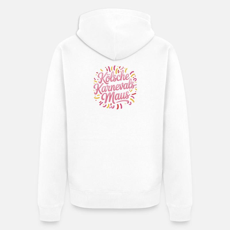 Kölsche Karnevalsmaus Karneval Köln Kölner Maus - Unisex Premium Bio Zip Hoodie - Weiß