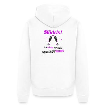 Les filles ! Il faut arrêter de boire moins - Veste à capuche bio Premium Unisexe - blanc - Dos - Thijin (182cm)