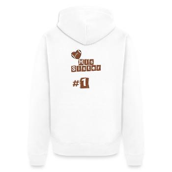 I'm Not Just His Sister I'm His #1 Fan Football - Unisex Premium Bio Zip Hoodie - Weiß - Hinten - Thijin (182cm)