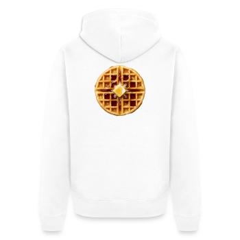 Costume gaufre Petit-déjeuner Halloween Gaufre simple - Veste à capuche bio Premium Unisexe - blanc - Dos - Thijin (182cm)
