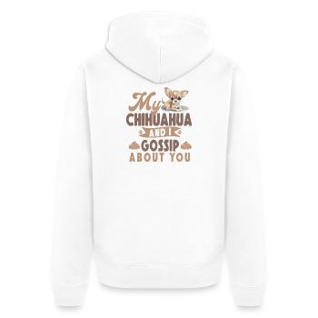Chihuahua Chihuahueño My Chihuahua - Unisex Premium Bio Zip Hoodie - Weiß - Hinten - Thijin (182cm)