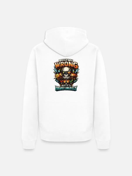 Jeg kan tage fejl, men det er meget usandsynligt - Premium økologisk unisex-hættejakke - hvid