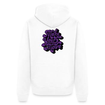 Make Your Move Retro Script - Unisex Premium Organic Zip Hoodie - white - Back - Thijin (182cm)