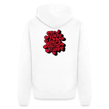 Make Your Love Retro Script - Unisex Premium Organic Zip Hoodie - white - Back - Thijin (182cm)