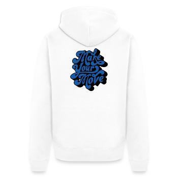 Faites votre mouvement – Style rétro - Veste à capuche bio Premium Unisexe - blanc - Dos - Thijin (182cm)