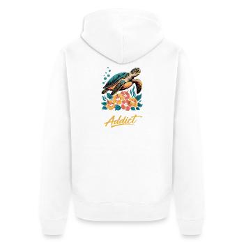 Sea Turtle Ocean Addict Design - Veste à capuche bio Premium Unisexe - blanc - Dos - Thijin (182cm)