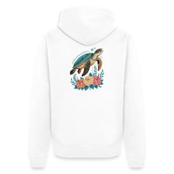 Sea Turtle Ocean Addict Design - Veste à capuche bio Premium Unisexe - blanc - Dos - Thijin (182cm)