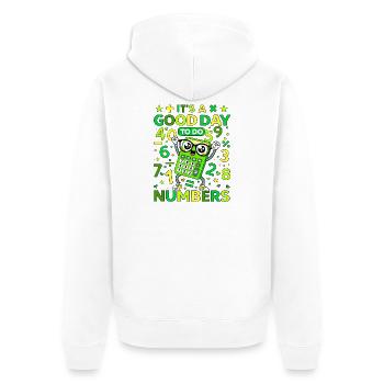 Cheerful Calculator Numbers - Unisex Premium Organic Zip Hoodie - white - Back - Thijin (182cm)