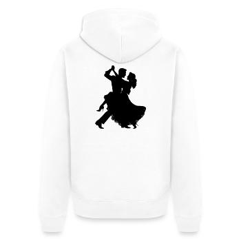 Silhouette du couple dansant | Motif de danse élégante - Veste à capuche bio Premium Unisexe - blanc - Dos - Thijin (182cm)