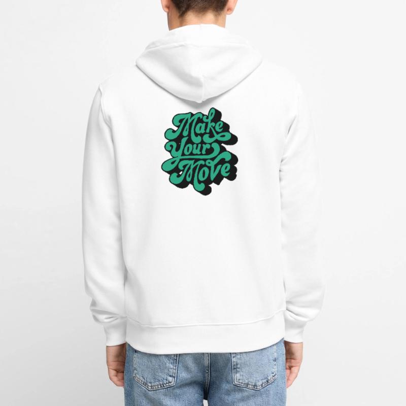 Make Your Move – Retro Script Motif Unisex Premium Organic Zip Hoodie