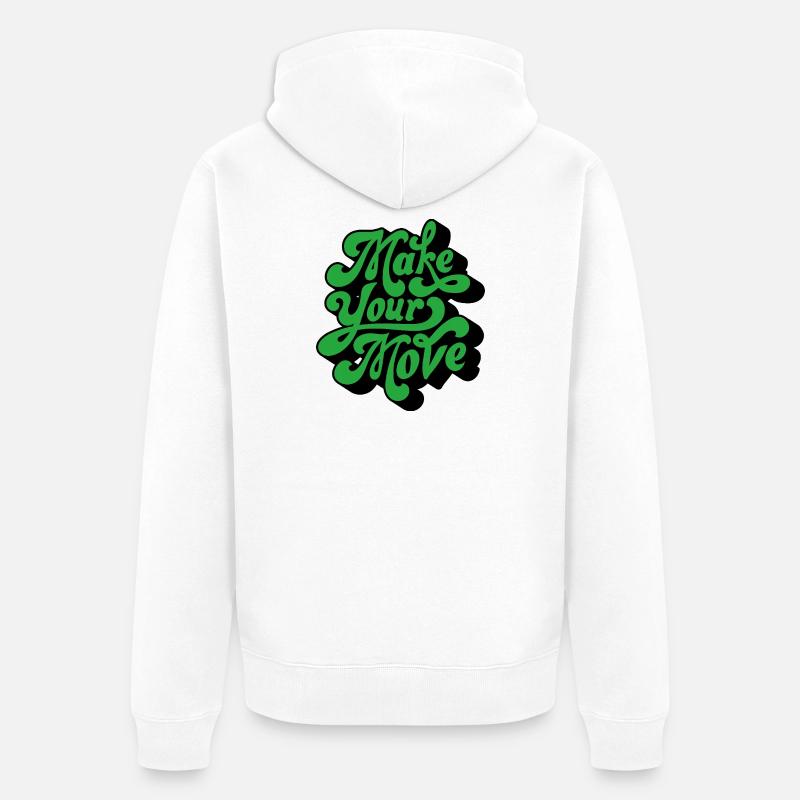 Mach deinen Schritt – Retro Handtext - Unisex Premium Bio Zip Hoodie - Weiß