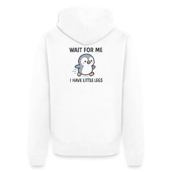 Pinguin Spruch Humor Meme Lustig Geschenkidee - Unisex Premium Bio Zip Hoodie - Weiß - Hinten - Thijin (182cm)