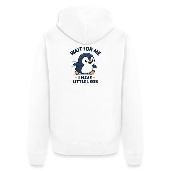 Pinguin Spruch Humor Meme Lustig Geschenkidee - Unisex Premium Bio Zip Hoodie - Weiß - Hinten - Thijin (182cm)
