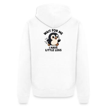 Pinguin Spruch Humor Meme Lustig Geschenkidee - Unisex Premium Bio Zip Hoodie - Weiß - Hinten - Thijin (182cm)