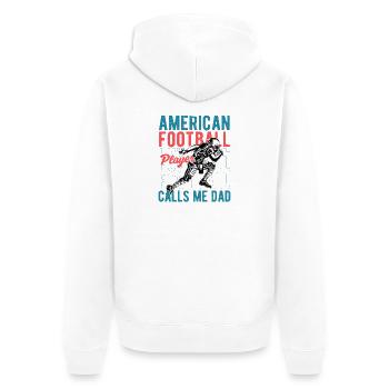 Saison de mon joueur de football préféré m’appelle papa - Veste à capuche bio Premium Unisexe - blanc - Dos - Thijin (182cm)