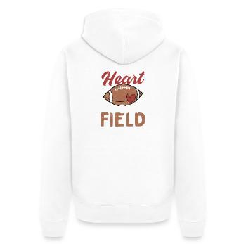 My Heart Is On The Field Season Football Player - Unisex Premium Organic Zip Hoodie - white - Back - Thijin (182cm)