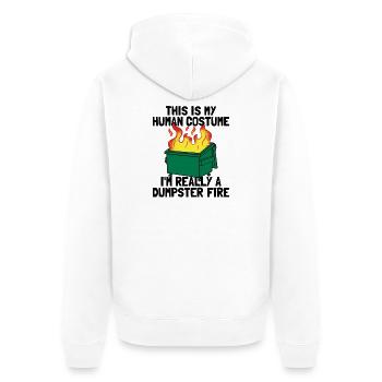 C’est drôle que ce soit mon costume humain pour le ton déchet - Veste à capuche bio Premium Unisexe - blanc - Dos - Thijin (182cm)