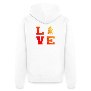 Direct Roadbike Statement - Unisex Premium Organic Zip Hoodie - white - Back - Thijin (182cm)