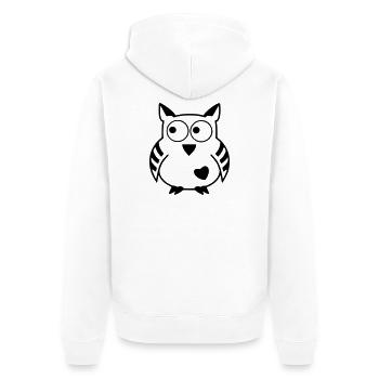 Moon Owl - The Original heavenlygoods - Unisex Premium Organic Zip Hoodie - white - Back - Thijin (182cm)