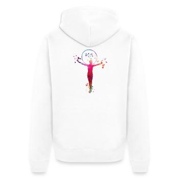 Gymnastique, cercleaux, gymnastique rythmique - Veste à capuche bio Premium Unisexe - blanc - Dos - Thijin (182cm)