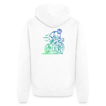 Iconic road bike motif - Unisex Premium Organic Zip Hoodie - white - Back - Thijin (182cm)