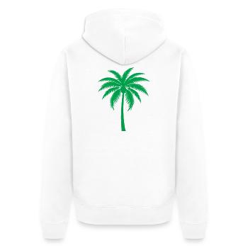 Palme - Unisex Premium Bio Zip Hoodie - Weiß - Hinten - Thijin (182cm)