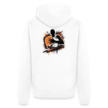 Joueur de basket avec balle - Veste à capuche bio Premium Unisexe - blanc - Dos - Thijin (182cm)