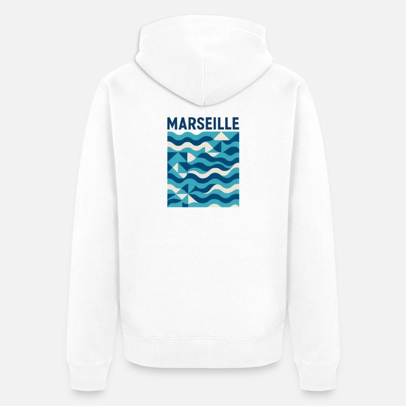 Marseille 13 Cité phocéenne - Veste à capuche bio Premium Unisexe - blanc