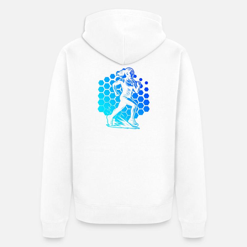 Motif classique de course - Veste à capuche bio Premium Unisexe - blanc