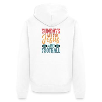 Les dimanches sont pour Jésus et joueur de saison de football - Veste à capuche bio Premium Unisexe - blanc - Dos - Thijin (182cm)