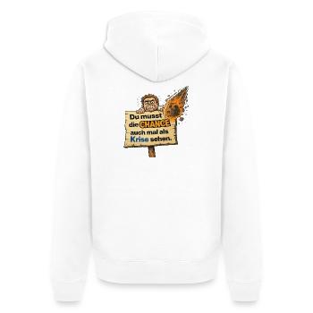 Opportunity as Crisis Saying Design - Unisex Premium Organic Zip Hoodie - white - Back - Thijin (182cm)