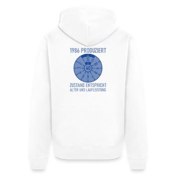 1986 Born 40th Birthday Car Tuning - Unisex Premium Organic Zip Hoodie - white - Back - Thijin (182cm)