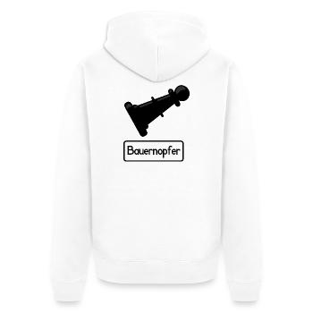 Pawn sacrifice - Unisex Premium Organic Zip Hoodie - white - Back - Thijin (182cm)