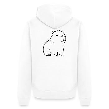 Capybara capybara noir - Veste à capuche bio Premium Unisexe - blanc - Dos - Thijin (182cm)