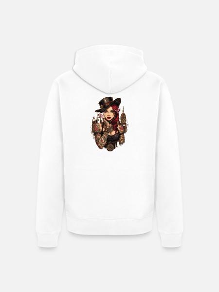 Femmes Steampunk Magnifiques Steampunk - Veste à capuche bio Premium Unisexe - blanc
