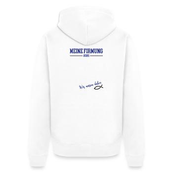 My Confirmation 2026 Guestbook Outfit Church Baptism - Unisex Premium Organic Zip Hoodie - white - Back - Thijin (182cm)