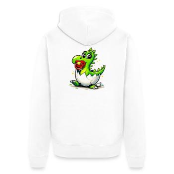 Bébé Dragon avec tétine - Veste à capuche bio Premium Unisexe - blanc - Dos - Thijin (182cm)